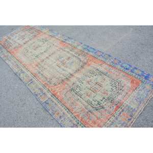 <b>Vintage</b> Turkish <b>Rug</b> Red Blue 410.8ft Flat Weave Wool Eco Friendly Medium Pile Carpet Patchwork Dining Room Home Use 4m Latex - Product Image 4