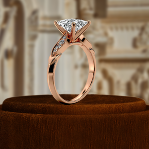 Bague de fiançailles solitaire en diamant de laboratoire taille princesse 1 carat certifiée IGI, or jaune 14 carats, bague de mariage pour cadeau d'anniversaire - Product Image 6