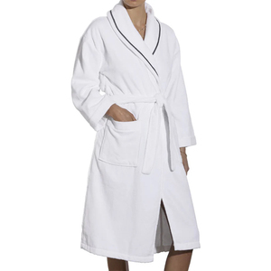 Peignoir de luxe blanc en coton pour hôtel Kimono en tissu éponge en peluche doux Robe de spa Vêtements de maison Séchage rapide Respirant à manches longues Unisexe OEM - Product Image 5