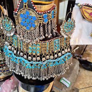 Meilleur prix, ensemble de bijoux afghans légers et robustes, collier vintage, boucles d'oreilles, forme personnalisée pour femmes, filles, Offre Spéciale pour mariage - Product Image 2