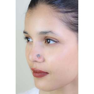 Piercing Nasal de Plata 925 con Diseño de Copo de Nieve Nazakat, Joyería Infantil con Alambre de Acero Inoxidable y Diamante de 14K - Product Image 2