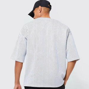 Nuevo Conjunto de camiseta y pantalones cortos de béisbol a rayas de gran tamaño para hombre, ropa de playa de verano para hombre, pantalones cortos finos y Conjunto de camiseta - Product Image 5