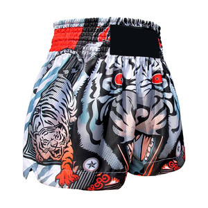 Shorts de boxe d'entraînement professionnels en gros personnalisés sublimés, design élégant et tendance, dernière collection 2025 - Product Image 5