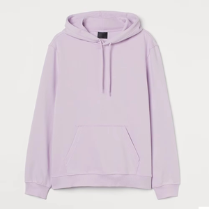 Sudadera con Capucha para Hombre, Color Morado Claro, Corte Regular, Informal, Tejida, Manga Larga, Color Sólido, con Bolsillos - Product Image 2