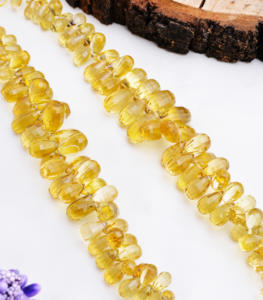 ลูกปัดควอตซ์สีน้ำผึ้งทรงแฟนซีเจียระไน 1 เส้น สำหรับทำเครื่องประดับอัญมณีธรรมชาติ - Product Image 1