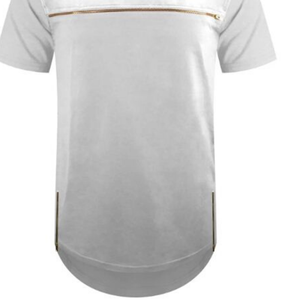 Camiseta con dobladillo curvo de línea larga de nuevo diseño 2025 fabricada de alta calidad con camiseta con cremallera para hombre - Product Image 4