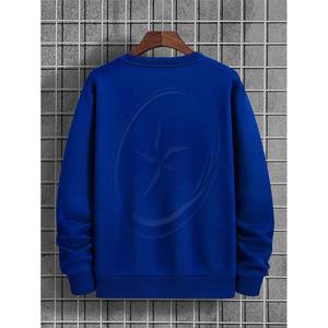 เสื้อสเวตเตอร์คอกลมลายกราฟิกสำหรับผู้ชาย, เสื้อวินเทจลำลองแขนยาวโอเวอร์ไซส์พิมพ์ลายตัวอักษร - Product Image 3