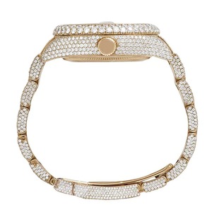 Reloj de pulsera de oro rosa totalmente helado de excelente calidad, reloj de lujo inspirado en Hip Hop para unisex disponible al mejor precio - Product Image 2