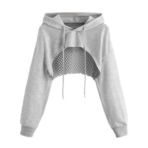 Nueva Sudadera con capucha recortada a la moda con logotipo en la parte delantera, jersey con cordón en el hombro, Tops de invierno con diseño de recorte calado - Product Image 6