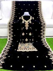Terciopelo pakistaní mujer ropa hermosa Nakshi Dabka pakistaní mujeres vestido de novia invierno última colección paquistaní - Product Image 2