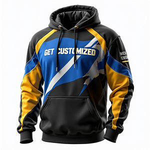 Sudadera con Capucha Extra Grande para Hombre, Estilo Urbano, 100% Poliéster, Mezcla de Algodón Básica, Totalmente Personalizable, Diseño Sublimado, Invierno - Product Image 2