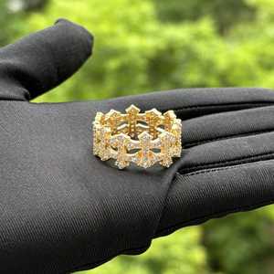 แหวนคู่รักแบบครอสอีเทอร์นิตี้ เงินแท้ 925 ประดับเพชรโมอิสซาไนต์ VVS ระดับ Iced Out สไตล์ฮิปฮอป เครื่องประดับหรูหราสำหรับทุกเพศ - Product Image 5