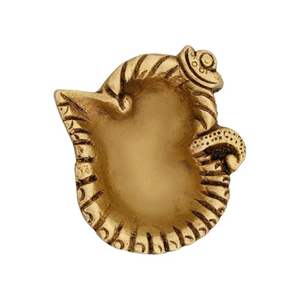 Om Design Mesa de latón Diya Deepam Swastik Símbolo Lámpara de aceite decorativa para el hogar Oficina Hermosa estatuilla para artículos de decoración - Product Image 1