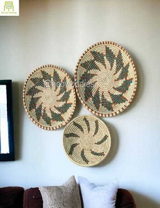 Handcrafted Art Deco Movable Bamboo Rattan <b>Wicker</b> Seagrass Rope Still Life Multi-Functional Hanging <b>Wall</b> Mounted Home <b>Decor</b> - Product Image 2