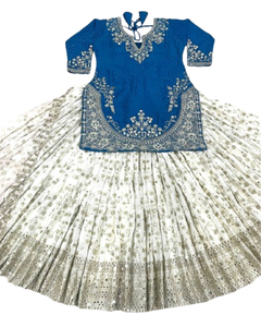 Lehenga กับด้านบนและ dupatta faux georgette ผ้าปักลำดับการทำงานพรรคสวมใส่งานแต่งงานแบบดั้งเดิม lehenga - Product Image 1