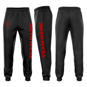 Pantalones Deportivos de Felpa Negros y Dorados Personalizados, Pantalones Deportivos de Secado Rápido para Hombre, Cintura Elástica con Puños y Bolsillos Acanalados - Product Image 1