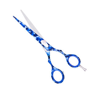 <b>Paper</b> Coated Barber Hair <b>Scissor</b> Sharp Blade Blue Color Coated Stainless Steel Salon <b>Scissor</b> With Finger Rest - Product Image 1