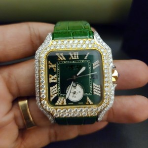 Collection de montres de luxe élégantes en diamant, mouvement japonais premium ETA, quartz, acier inoxydable, boîtier carré, 3 BAR étanche - Product Image 4