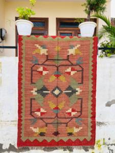 Fait à la main laine Jute Kilim Dhurri tapis taille personnalisée Accent extérieur chemin grosse laine Jute Style indien tapis cuisine salon nouveau - Product Image 5
