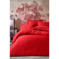 Juego de Funda de Edredón a Rayas Rojas/Negras/Azul Marino, 100% Algodón Satinado, Resistente a las Arrugas, con Sábana Ajustable, Ropa de Cama Elegante para un Aspecto Sofisticado