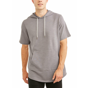 เสื้อฮู้ดแขนสั้นสำหรับผู้ชายเสื้อแบบสวมหัวแขนยาวระบายอากาศได้ดี - Product Image 1