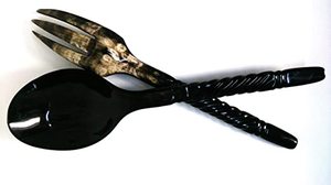 Vente en gros cuillère à salade polie et corne cuillère en corne naturelle fabriquée à la main pour la maison hôtel et restaurants de l'inde - Product Image 6