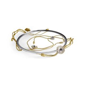 Bandeja de Metal Personalizada Hecha a Mano, Diseño Clásico, Ecológica, Duradera, con Asas Florales para Decoración del Hogar, Apta para Lavavajillas - Product Image 1