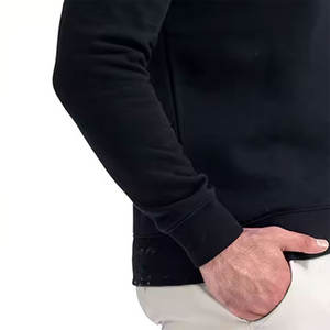 Sudadera térmica de invierno con cuello redondo de alta calidad para hombre, Sudadera con capucha de moda de estilo callejero, estilo bordado de Color sólido transpirable cálido - Product Image 5