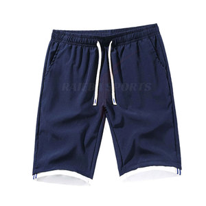 Shorts pour hommes confortables à taille élastique, respirants, style streetwear, en polyester/coton, dernier design, vêtements décontractés - Product Image 1
