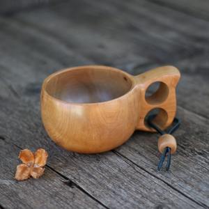 Tasse Kuksa en bois élégante pour la maison et l'extérieur, style finlandais, artisanale, idéale pour offrir en cadeau, pour la maison et les voyages - Product Image 4