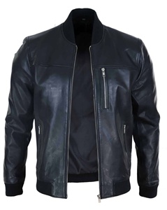 Men's Genuine Leather Bomber Jacket - Product Image 2