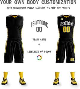 Uniformes de basket-ball en gros de haute qualité OEM respirant à séchage rapide 100% polyester sans manches noms d'équipe personnalisés basket-ball - Product Image 5