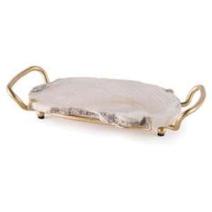 Plateau de service en résine avec des reflets de perles délicats fabriqué à la main de luxe fini de qualité supérieure idéal pour les besoins de service élégants - Product Image 2