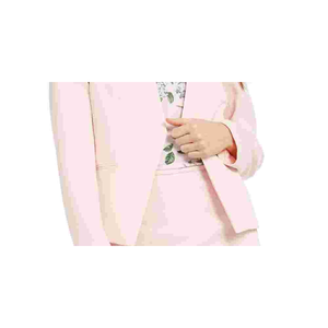 เสื้อเบลเซอร์ลายสก็อตสีชมพูสำหรับผู้หญิง Calvin Klein ไซส์ 8P ติดกระดุมเม็ดเดียว ผ้าถักทอปักลาย - Product Image 3