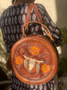 Nouveau sac à main de cantine en cuir de Style occidental, sac à bandoulière rond de haute qualité pour femmes - Product Image 3