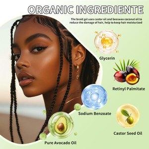 Gel coiffant pour locs à tenue extra forte, biologique, 16 oz, cheveux secs, torsades propres, dreadlocks soignées, conditionnement, coiffage, sans alcool, finition lisse - Product Image 4