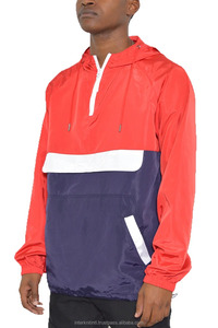 Unisex <b>Thin</b> Hooded Quarter-Zip Windbreaker <b>Jacket</b> <b>Waterproof</b> & Breathable Colorblock Design Casual Winter Outerwear - Product Image 4