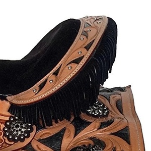 Las sillas de montar de cuero Natural genuino de estilo occidental más vendidas, acero de hierro de gamuza marrón tallado a mano completo para montar a caballo - Product Image 4