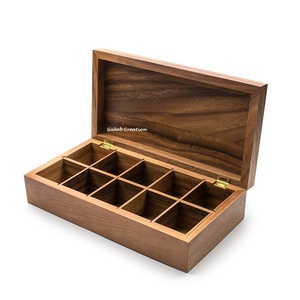 ARGER tamaño Acacia ooooden Tea Ox EA hhest ICE rrganizer con omompartment - Product Image 1