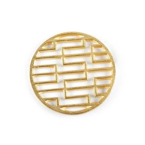 Sous-verres en aluminium élégants de style classique antidérapants et durables avec finition brossée pour un placement sûr des boissons - Product Image 1