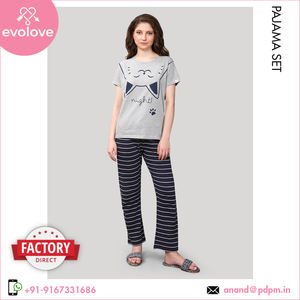 Conjunto de pijama de vestido de noche de mujer de algodón suave lavado biológico de calidad óptima a un precio razonable para pedidos al por mayor - Product Image 2