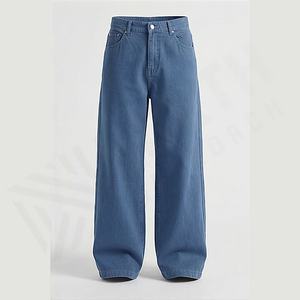 Jeans de Mezclilla Holgados para Hombre al por Mayor, Estilo Vintage, Lavado Ácido, Transpirables, Bordados, Lisos, de Pierna Recta, para Primavera, Otoño e Invierno - Product Image 1