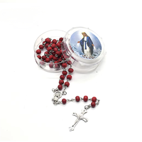 Chapelet Classique Parfumé en Bois, Collier de Perles de Prière Catholique, Cadeau Religieux Fait Main en Bois, Similaire à un Coffret en Plastique