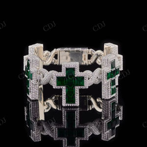 925 Silver VVS Moissanite Diamond <b>Bracelet</b> New Arrival Hip Hop Style Jewelry Custom Iced Out Cross <b>Infinity</b> Cuban Link <b>Bracelet</b> - Product Image 1