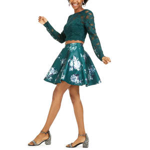 Completo da bambina City Studios: Top in pizzo verde e gonna a stampa floreale, taglia 1, stampa digitale per outfit primavera/estate - Product Image 3