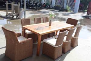 PRCF-013 Outdoor Poly Rattan <b>Dining</b> Set Garden Patio Furniture with Table and <b>Chairs</b> - Product Image 5