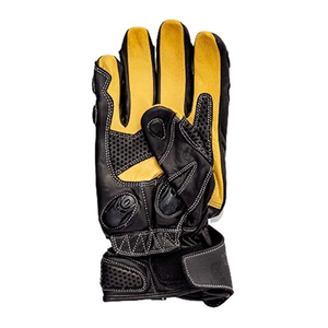 Unisex Genuine Leather Gauntlet Gloves for Motorbike Auto Racing Breathable Winter Knuckle Armoured Black White Riding - Product Image 6