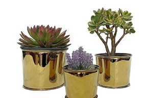 Macetas de acero dorado para decoración de jardín para flores artificiales - Product Image 3