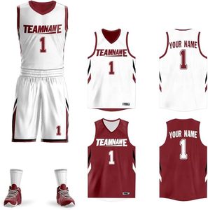 Maillot de basket-ball réversible personnalisé pour hommes et jeunes, uniforme imprimé avec nom et numéro personnalisés, vêtements de sport, grande taille - Product Image 4