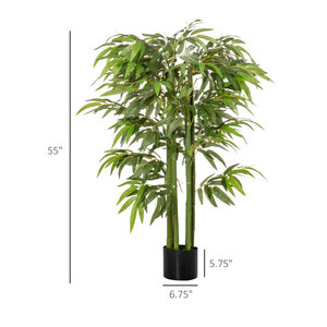 55 ''Faux bambou arbre en Pot résistant aux UV pour la maison jardin décorations murales facteur d'assurance élevé topiaire ou arbustes - Product Image 2